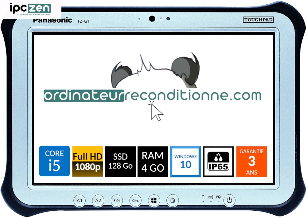 Tablette reconditionnée durcie 10.1 pouces Panasonic Toughpad FZ-G1 i5-3437U 128GB RAM 4 Go (IP65)